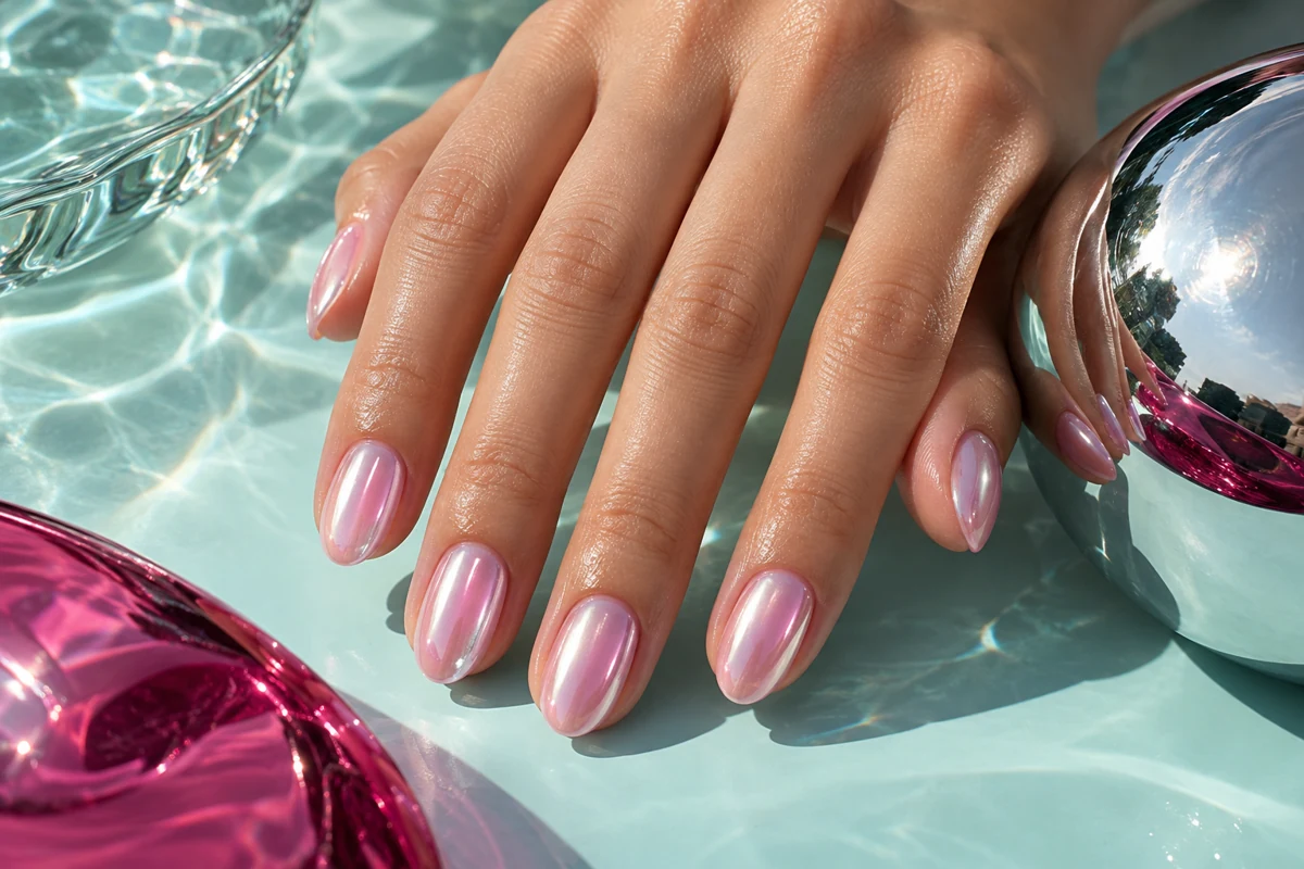 KI-generierter roséfarbener Glazed-Look